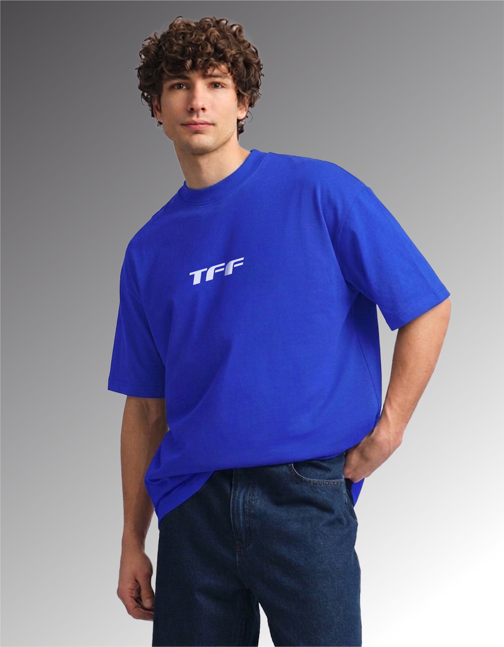 Футболка TFF oversize электро-синий