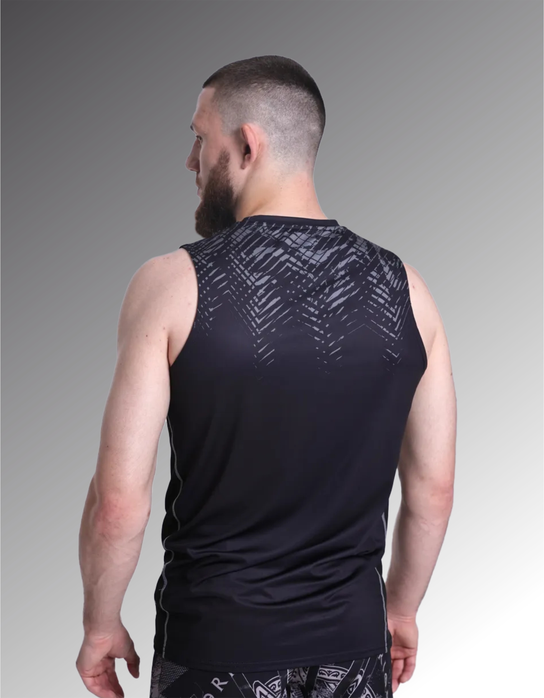 Майка без рукавов ACA (черно-серый)